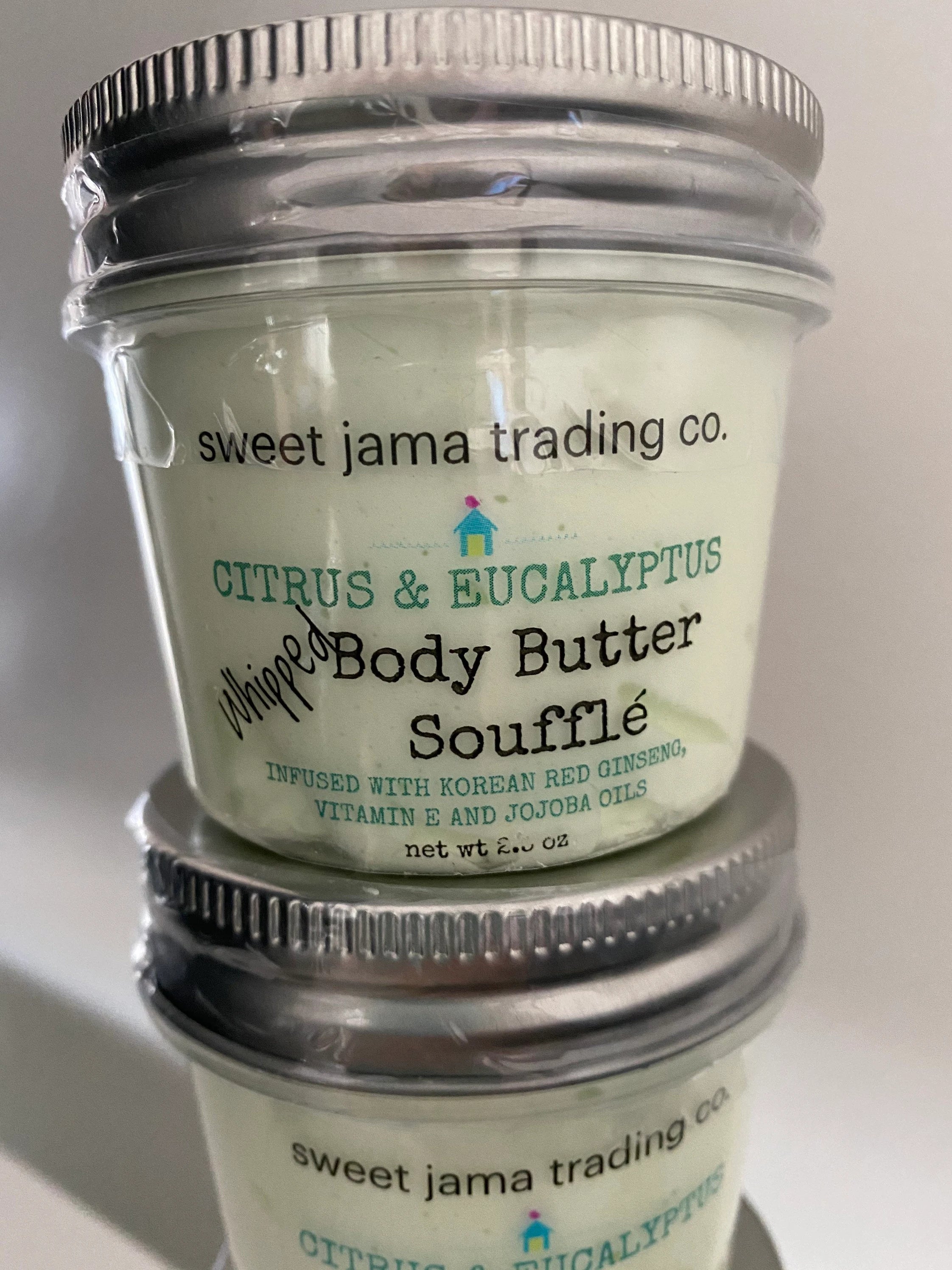Citrus & Eucalyptus Whipped Body Butter Soufflé with Korean Ginseng, Vitamin E, Collagen and Jojoba Oil | Vegan | Natural Body | Anti Aging