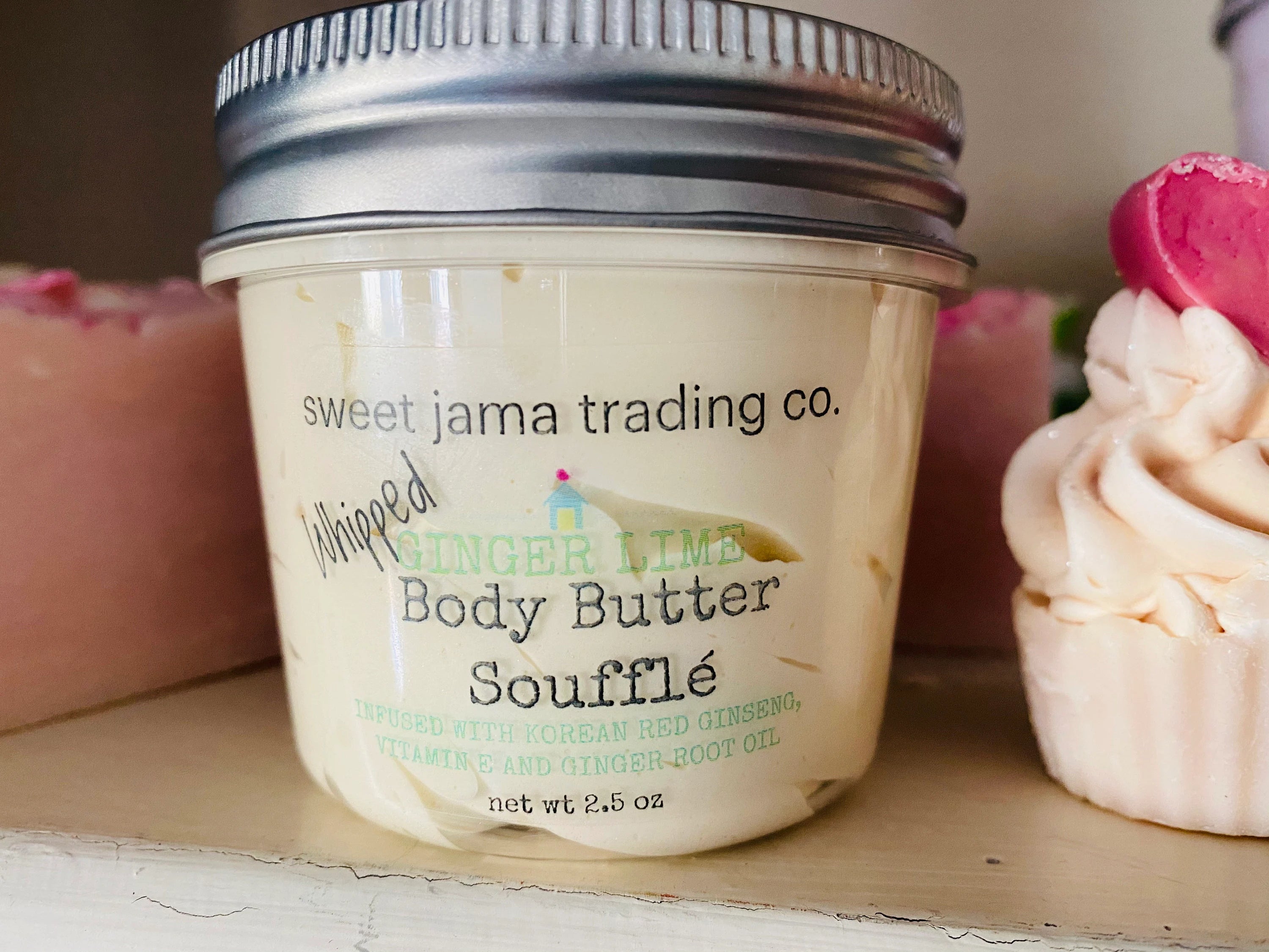 Fresh Ginger + Lime Whipped Body Butter Soufflé w/Korean Ginseng, Vitamin E, Collagen +Jojoba Oil | Natural | Mother’s Day | Anti-Aging